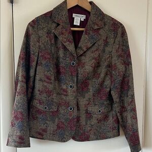 Coldwater Creek Floral Blazer - Brown and Red